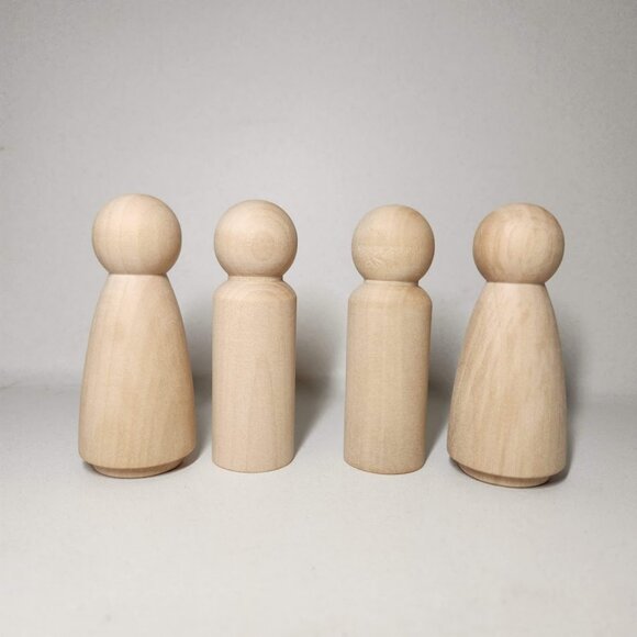 LARGE 20 Peg Dolls Craft Supplies 3.5" Tall Wedding Cake Toppers Woodpeckers Unf - Picture 6 of 9